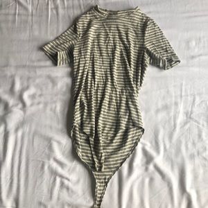 Stripped short sleeve bodysuit